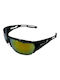 V-store Sunglasses with Black Plastic Frame and Green Mirror Lens 5292-02