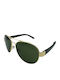 V-store Herren Sonnenbrille mit Gold Metall Gestell und Grün Linse