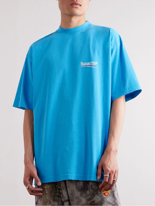 Balenciaga Men's T-shirt Bleu