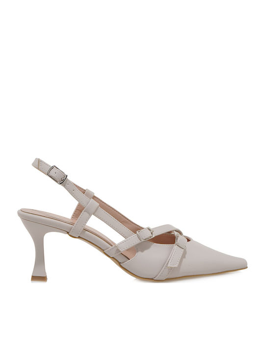 Spitze Zehe Pumps mit Mittlerem Absatz Weiße