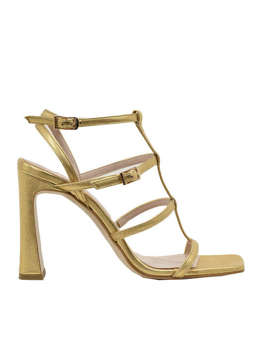 Fardoulis Leather Sandals Gold