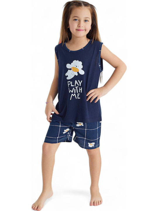 PijaMood Kinder Schlafanzug Sommerlich Blue