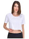 Target Damen Crop Top Baumwolle Kurzarm Weiß