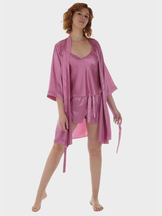 G Secret De vară Set Pijamale pentru Femei Satin Rose