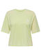 Only Women's Blouse Cotton Short Sleeve Shadow Lime