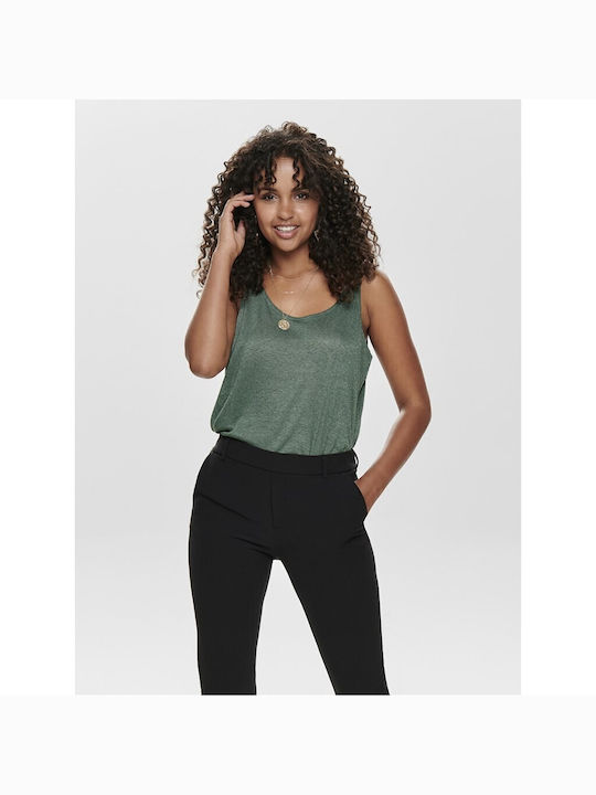 Only Damen Bluse Ärmellos Jade Green