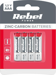 Rebel Baterii Zinc AAA 1.5V 4buc