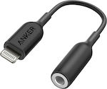 Anker Konverter Blitzschlag / 3.5mm männlich zu Blitzschlag / 3.5mm weiblich Schwarz 1Stück (A8193H21)