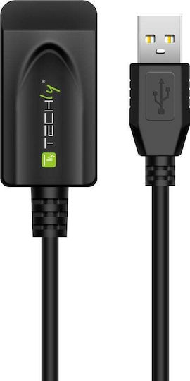 Techly USB 2.0 Кабел USB-A мъжки - USB-B мъжки Черен 20м IUSB-REP220TY3