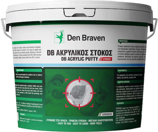 Bostik Den Braven Στόκος Γενικής Χρήσης Ακρυλικός Λευκός 400gr