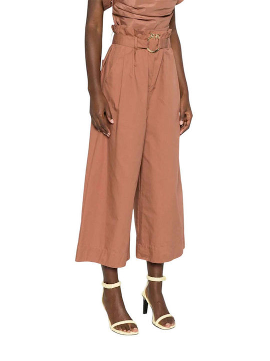 Pinko Women's High-waisted Fabric Trousers Brown