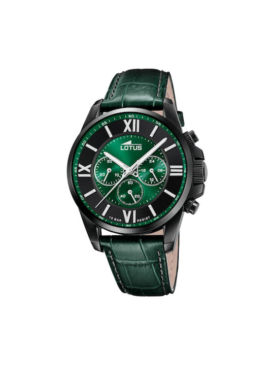 Lotus Watches Uhr Batterie mit Grün / Grün Metallarmband