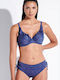 Bilitis Underwire Bikini Set Bra & Slip Bottom Blue