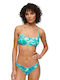 D3 Sdcd Print Bralette Bikinioberteil Bikini Sport-BH Türkis