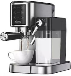 DSP 615273 Αυτόματη Μηχανή Espresso 1350W Πίεσης 20bar για Cappuccino Ασημί