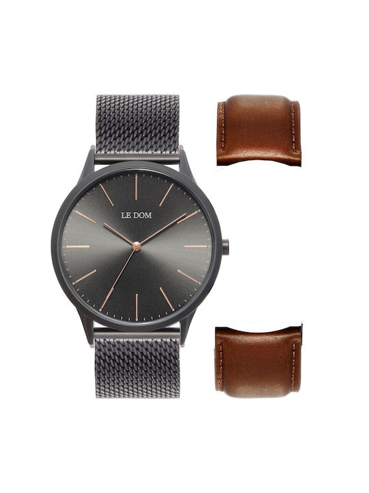 Le Dom Watch Battery with Gray Metal Bracelet