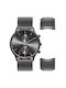 Le Dom Watch Chronograph Battery with Gray Metal Bracelet