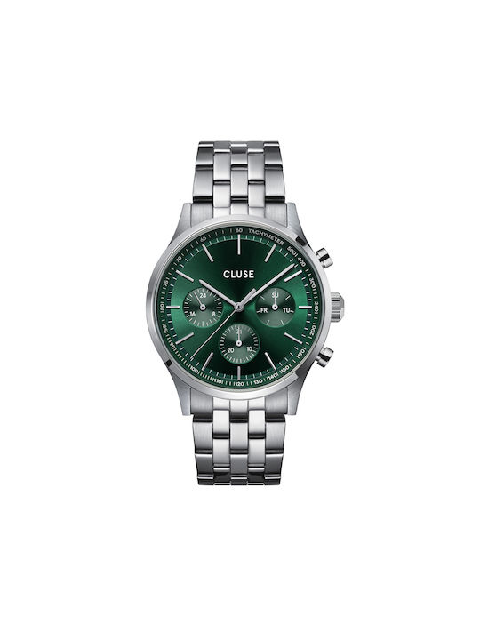 Cluse Watch Battery with Green Metal Bracelet