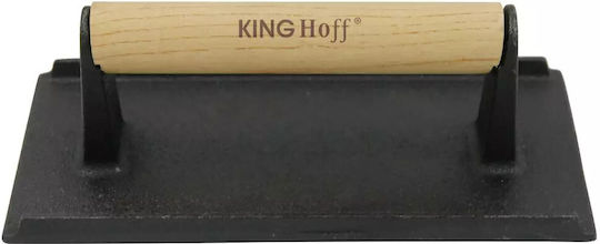 Cast Iron Meat Press Kinghoff Kh 1758 21x10.8 Cm Wooden Handle Black
