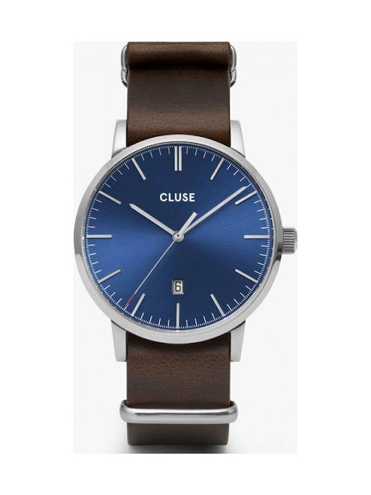 Cluse Ανδρικό Ρολόι 40mm Μπαταρίας με Μπλε Μεταλλικό Μπρασελέ