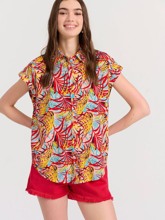 Printed Exotic Asymmetric Shirt