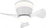 Spot Light Ceiling Fan 60cm with Light and Remote Control White