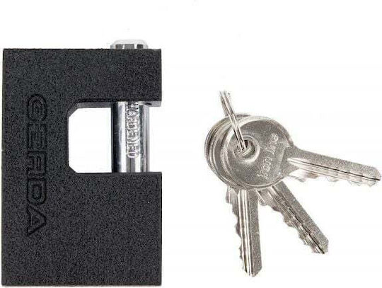 Gerda Padlock Brass with Key 50mm Black 1pcs