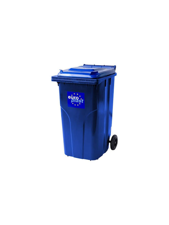 Europlast Κάδος Ανακύκλωσης Πλαστικός με Ροδάκια Μπλε 11.4cm