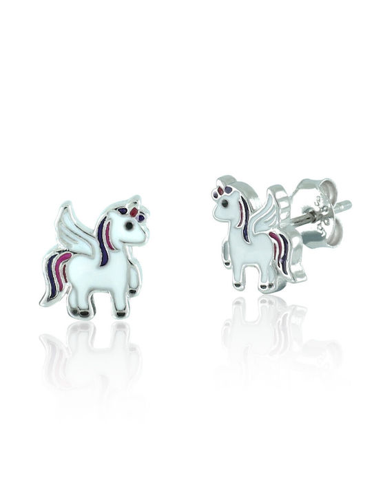 Bijou Box Cercei pentru copii Studs Unicorni din Argint