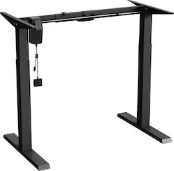 Ergo Office Βάση Γραφείου Μεταλλική με Ρεγουλατόρο Black 123cm