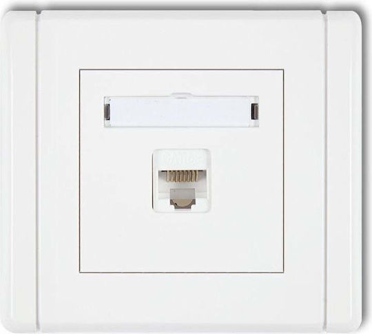 Karlik Einzeln Externe Netzsteckdose RJ45 in Weiß Farbe FGK-1