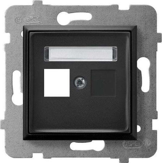Ospel Μονή Πρίζα Δικτύου RJ45 σε Μαύρο Χρώμα GPK-1U/p/33