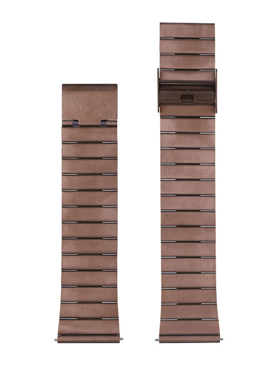 WATX & CO Μεταλλικό Μπρασελέ Καφέ 44mm