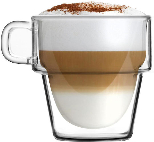 Vialli Design Комплект Чаши Кафе / Гръцко кафе Freddo от Стъкло 350мл 6бр