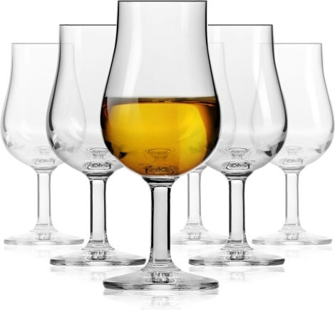 Krosno Set de pahare Whiskey din Cristal în Culoarea Argint Cu picior 100ml 6buc