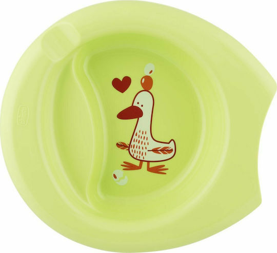 Chicco Baby Food Bowl Warmy Plate made of Plastic Green