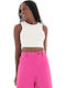 Vilma Γυναικείο Crop Top Αμάνικο Off White