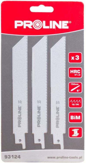Proline Jig Saw Blade for Metal 152mm 3pcs 93124