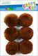 Craft with Fun Pom Pom Handwerk Braun mit Durchmesser 12mm Set 6Stück