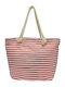 FMS Fabric Beach Bag Red with Stripes