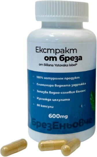 Extract de mesteacăn alb Biliana Yotovska Betula Pendula 600 mg 60 capsule