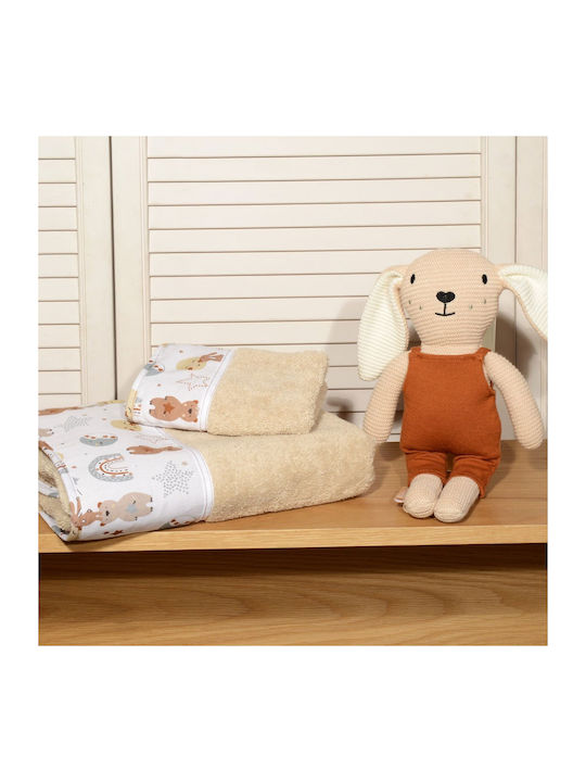 Baby Oliver Σετ Βρεφικές Πετσέτες 2τμχ Μπεζ Βάρους 450gr/m²