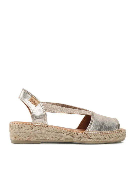 Women's Leather Espadrilles Gold