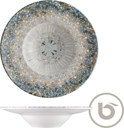 Mosaic Plate Soup made of Porcelain Gray with Diameter 28cm 6pcs