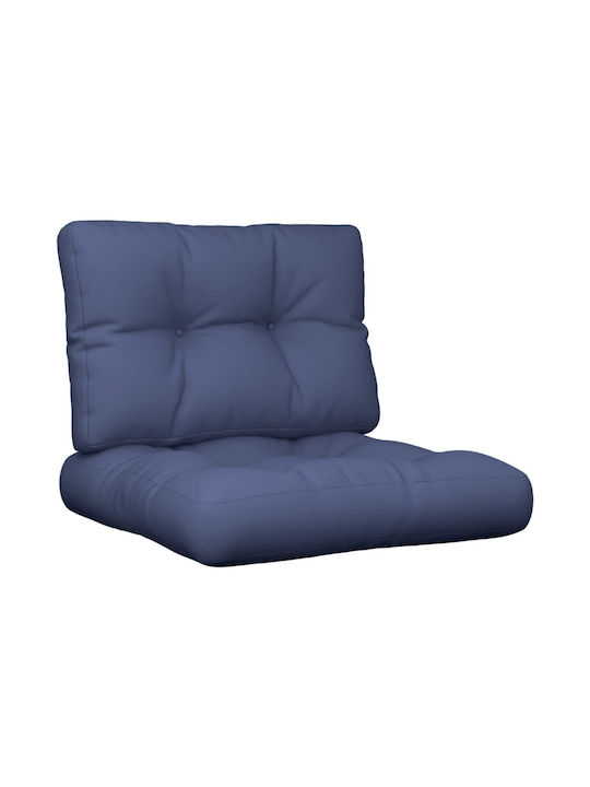 vidaXL Waterproof Bench Cushion for Palette with Backrest Navy Blue 2pcs 50x50cm