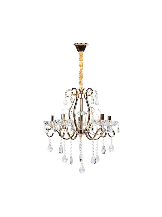 Keskor Chandelier with Crystals 5xE14 Gold 2315-05
