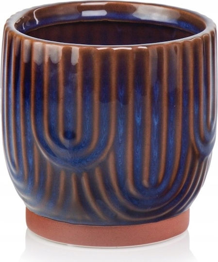 Polnix Übertopf Keramik Blau 14x14x13εκ.