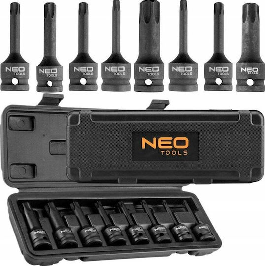 Neo Tools Long Walnut Pneumatic with Torx Head and Socket 1/2'' T30 / T40 / T45 / T50 / T55 / T60 / T70 / T80