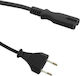 Захранващ кабел Qoltec Ac 2pin S0z/st2 1.4m Черен