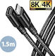 Axagon Braided USB 2.0 Cable USB-C male - USB-C female 240W PD Μαύρο 1.5m BUCM32-CF15AB